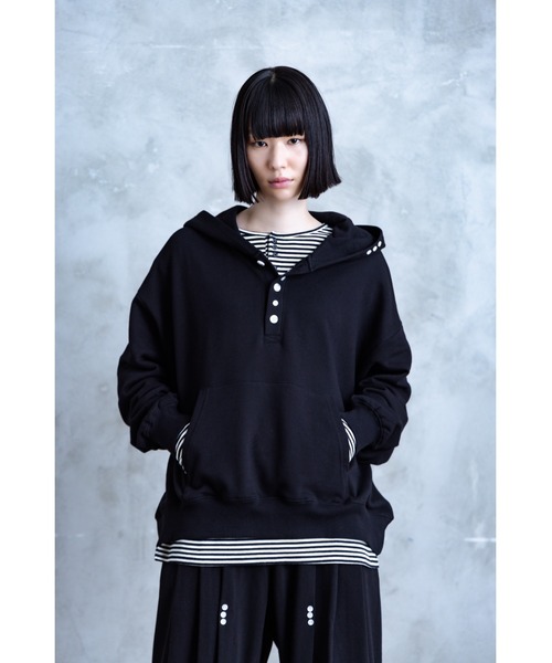 TAMYU(タミュー)の「TAMYU - Morse Button Border Long-Sleeve / モールスボタンボーダーロンT(Tシャツ/カットソー・メンズ・グレー/ホワイト・FREE/SMALL)」の15枚目の写真