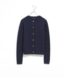「LENO / リノ」CABLE PATTERN CREW CARDIGAN