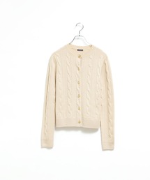 「LENO / リノ」CABLE PATTERN CREW CARDIGAN