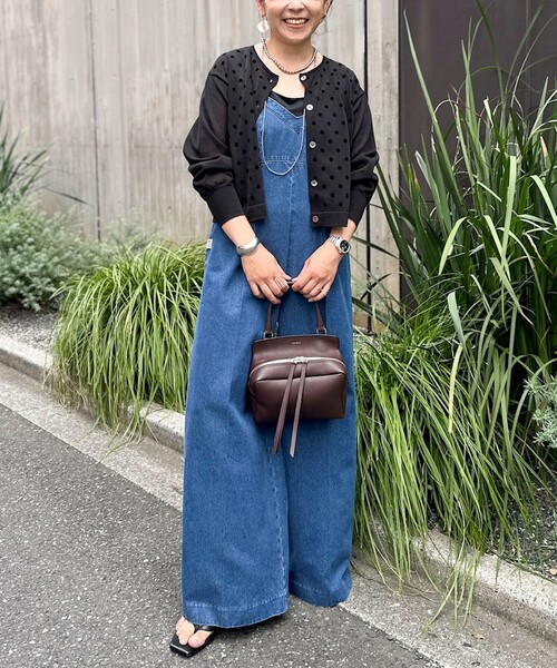 NOLLEY’S(ノーリーズ)の「《手洗い可能》フロッキードットプリントクルーネックカーディガン(カーディガン/ボレロ・レディース・ダークブラウン/グレー/ブラック・38)」の16枚目の写真