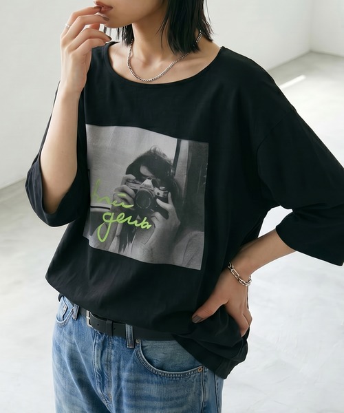 itto...(イット)の「フォトプリントプルオーバー半袖Tシャツ(Tシャツ/カットソー・レディース・ホワイト/ブラック・M~L)」の21枚目の写真