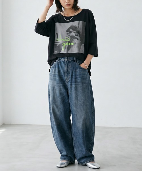 itto...(イット)の「フォトプリントプルオーバー半袖Tシャツ(Tシャツ/カットソー・レディース・ホワイト/ブラック・M~L)」の22枚目の写真