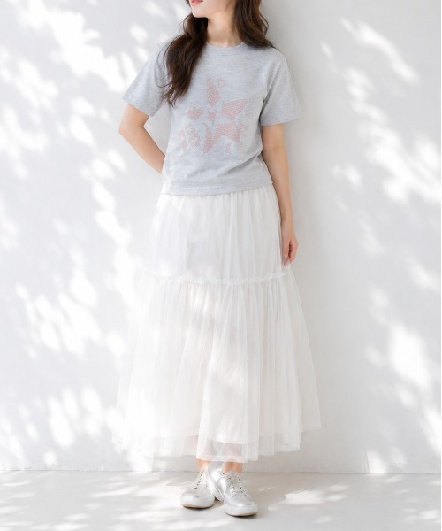 ＆soiree（アンドソワレ）の「【シルエット選べる2サイズ】クロスステッチ風Tシャツ（Tシャツ/カットソー・レディース・アッシュ/セージグリーン/ホワイト・FREE/MEDIUM）」の14枚目の写真