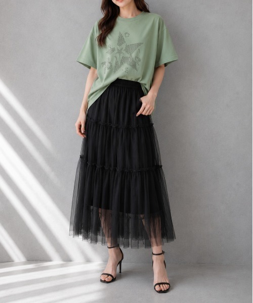 ＆soiree（アンドソワレ）の「【シルエット選べる2サイズ】クロスステッチ風Tシャツ（Tシャツ/カットソー・レディース・アッシュ/セージグリーン/ホワイト・FREE/MEDIUM）」の11枚目の写真