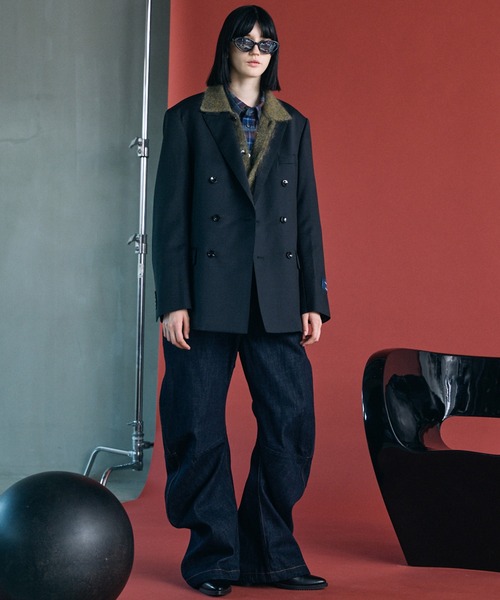 MAISON SPECIAL（メゾンスペシャル）の「《UNISEX》Banana Curve Silhouette Prime-Wide Denim Pants/バナナカーブシルエットプライムワイドデニムパンツ【MAISON SPECIAL/メゾンスペシャル】■セットアップ対応■（デニムパンツ・メンズ・ネイビー/ブラック・1/0/2）」の9枚目の写真