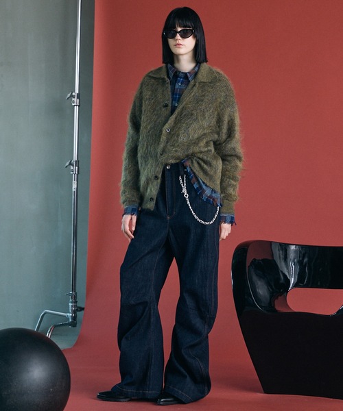 MAISON SPECIAL（メゾンスペシャル）の「《UNISEX》Banana Curve Silhouette Prime-Wide Denim Pants/バナナカーブシルエットプライムワイドデニムパンツ【MAISON SPECIAL/メゾンスペシャル】■セットアップ対応■（デニムパンツ・メンズ・ネイビー/ブラック・1/0/2）」の8枚目の写真