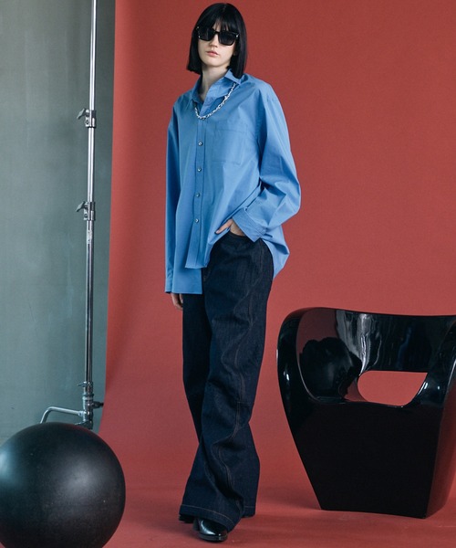 MAISON SPECIAL（メゾンスペシャル）の「《UNISEX》Banana Curve Silhouette Prime-Wide Denim Pants/バナナカーブシルエットプライムワイドデニムパンツ【MAISON SPECIAL/メゾンスペシャル】■セットアップ対応■（デニムパンツ・メンズ・ネイビー/ブラック・1/0/2）」の5枚目の写真