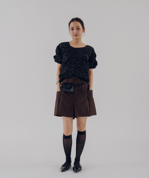 MUHET(ミュエータ)の「assorted shirring gather blouse / アソートシャーリングギャザーブラウス(シャツ/ブラウス・レディース・ブラック/ブルー・FREE)」の9枚目の写真