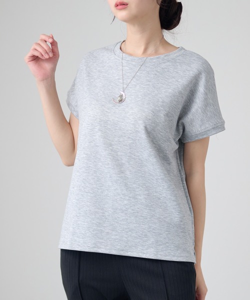 DAYRA(デイラ)の「ソリッドカラー クルーネック 半袖 ラウンドヘム トップス(Tシャツ/カットソー・レディース・ライトグレー/ダークグレー/ホワイト/ブラック・FREE)」の3枚目の写真