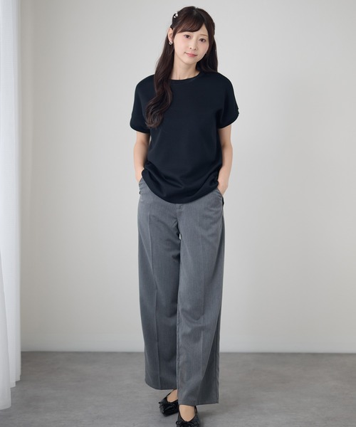 DAYRA(デイラ)の「ソリッドカラー クルーネック 半袖 ラウンドヘム トップス(Tシャツ/カットソー・レディース・ライトグレー/ダークグレー/ホワイト/ブラック・FREE)」の5枚目の写真