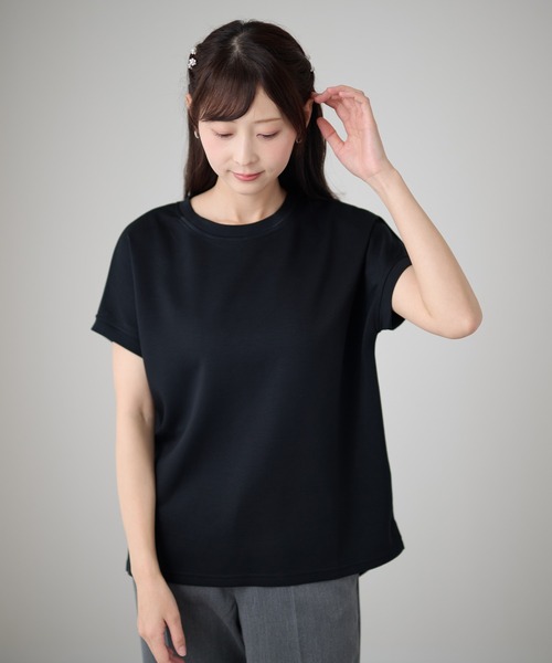 DAYRA(デイラ)の「ソリッドカラー クルーネック 半袖 ラウンドヘム トップス(Tシャツ/カットソー・レディース・ライトグレー/ダークグレー/ホワイト/ブラック・FREE)」の8枚目の写真