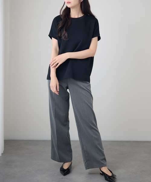 DAYRA(デイラ)の「ソリッドカラー クルーネック 半袖 ラウンドヘム トップス(Tシャツ/カットソー・レディース・ライトグレー/ダークグレー/ホワイト/ブラック・FREE)」の9枚目の写真