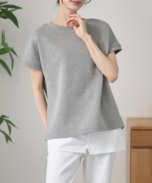 DAYRA(デイラ)の「ソリッドカラー クルーネック 半袖 ラウンドヘム トップス(Tシャツ/カットソー・レディース・ライトグレー/ダークグレー/ホワイト/ブラック・FREE)」の11枚目の写真