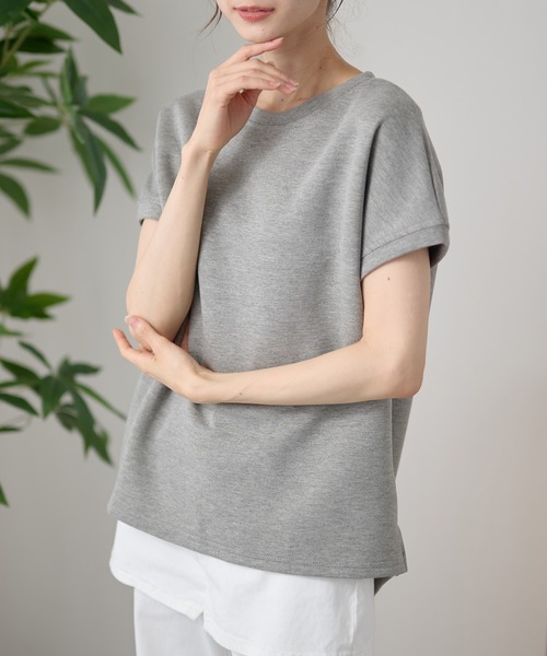 DAYRA(デイラ)の「ソリッドカラー クルーネック 半袖 ラウンドヘム トップス(Tシャツ/カットソー・レディース・ライトグレー/ダークグレー/ホワイト/ブラック・FREE)」の12枚目の写真