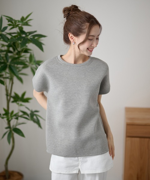 DAYRA(デイラ)の「ソリッドカラー クルーネック 半袖 ラウンドヘム トップス(Tシャツ/カットソー・レディース・ライトグレー/ダークグレー/ホワイト/ブラック・FREE)」の13枚目の写真