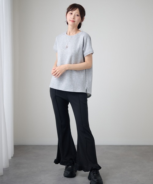 DAYRA(デイラ)の「ソリッドカラー クルーネック 半袖 ラウンドヘム トップス(Tシャツ/カットソー・レディース・ライトグレー/ダークグレー/ホワイト/ブラック・FREE)」の15枚目の写真