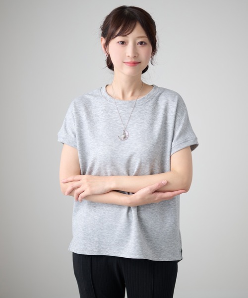 DAYRA(デイラ)の「ソリッドカラー クルーネック 半袖 ラウンドヘム トップス(Tシャツ/カットソー・レディース・ライトグレー/ダークグレー/ホワイト/ブラック・FREE)」の16枚目の写真