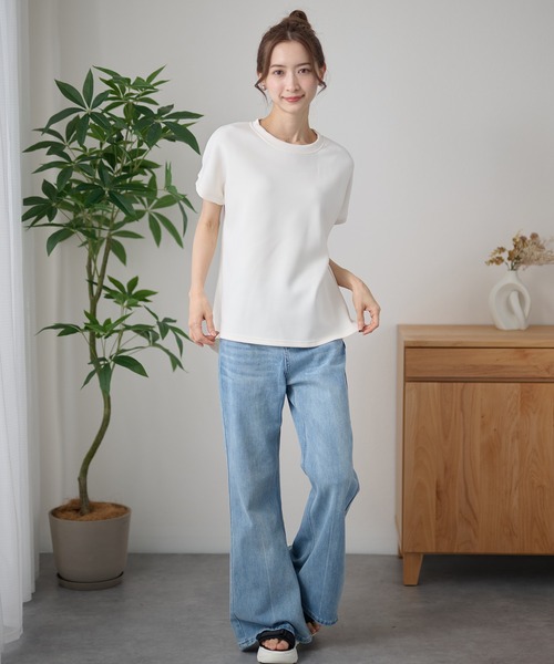 DAYRA(デイラ)の「ソリッドカラー クルーネック 半袖 ラウンドヘム トップス(Tシャツ/カットソー・レディース・ライトグレー/ダークグレー/ホワイト/ブラック・FREE)」の22枚目の写真