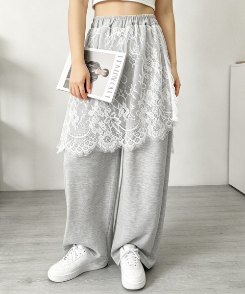Miniministore(ミニミニストア)の「レーススカートレイヤードスウェットパンツ(スウェットパンツ・レディース・ネイビー/グレー・L/M)」の18枚目の写真