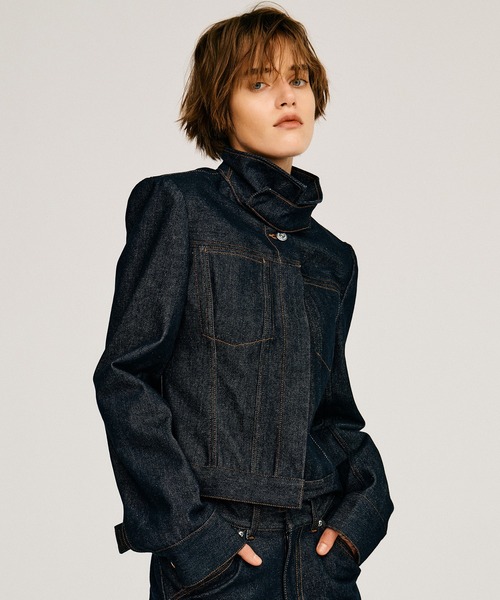 PRANK PROJECT(プランクプロジェクト)の「【2026Autumn Pre-Order】ストラクチャードデニムジャケット / Structured Denim Jacket(デニムジャケット・レディース・ネイビー/ブルー・FREE)」の1枚目の写真