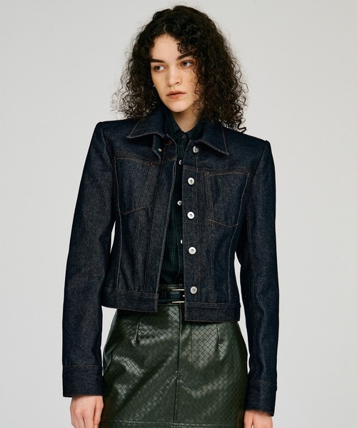 PRANK PROJECT(プランクプロジェクト)の「【2026Autumn Pre-Order】ストラクチャードデニムジャケット / Structured Denim Jacket(デニムジャケット・レディース・ネイビー/ブルー・FREE)」の12枚目の写真