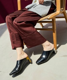 ASYMME METALLIC HEEL MULE