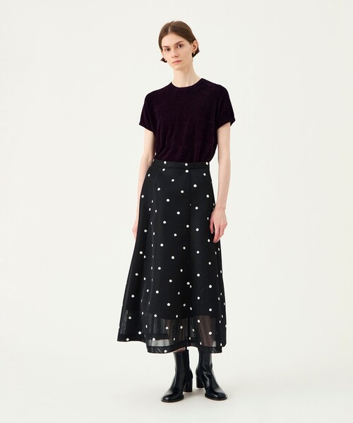 BALLSEY(ボールジィ)の「ストレッチベルベット ハーフスリーブプルオーバー(ニット/セーター・レディース・ブラック/ダークパープル・S)」の8枚目の写真