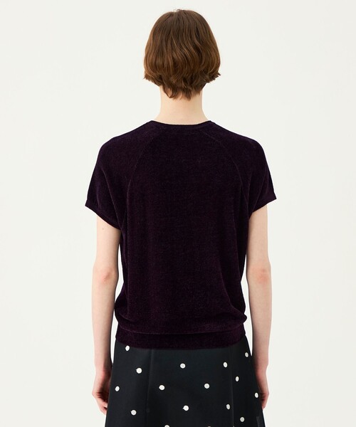 BALLSEY(ボールジィ)の「ストレッチベルベット ハーフスリーブプルオーバー(ニット/セーター・レディース・ブラック/ダークパープル・S)」の11枚目の写真