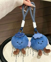 CHEER（チアー）の「【癒やしマスコット】ブルーベリー ぬいぐるみバッグチャーム ふわふわ キーホルダー フルーツモチーフ（キーホルダー）」
