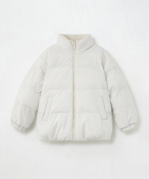 MUSINSA STANDARD KIDS（ムシンサスタンダードキッズ）の「デイリープファーリバーシブルフリースショートパディングジャケット[クリーム/クリーム]（ブルゾン・レディース・その他・100/160/110/120/130/140/150）」の2枚目の写真