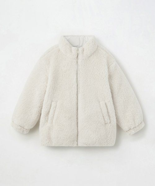 MUSINSA STANDARD KIDS（ムシンサスタンダードキッズ）の「デイリープファーリバーシブルフリースショートパディングジャケット[クリーム/クリーム]（ブルゾン・レディース・その他・100/160/110/120/130/140/150）」の9枚目の写真