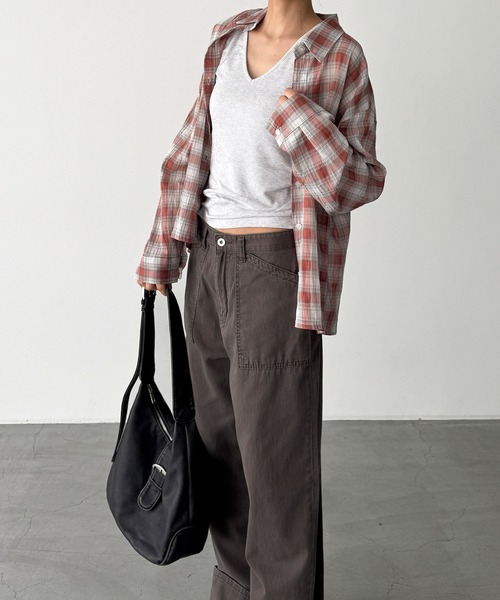 CANAL JEAN(キャナルジーン)の「El mar チェックオーバーシャツ(シャツ/ブラウス・レディース・オレンジ・ONE SIZE)」の8枚目の写真