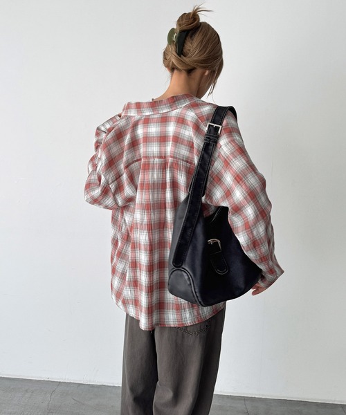 CANAL JEAN(キャナルジーン)の「El mar チェックオーバーシャツ(シャツ/ブラウス・レディース・オレンジ・ONE SIZE)」の9枚目の写真