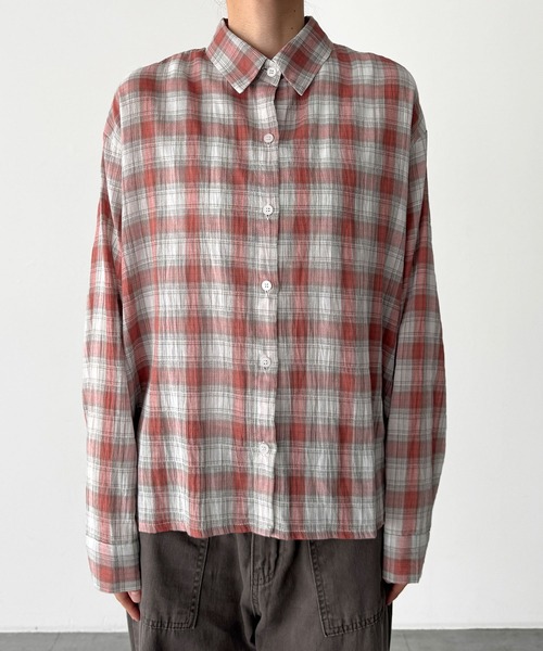 CANAL JEAN(キャナルジーン)の「El mar チェックオーバーシャツ(シャツ/ブラウス・レディース・オレンジ・ONE SIZE)」の7枚目の写真