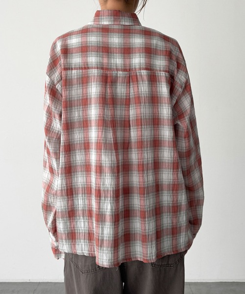 CANAL JEAN(キャナルジーン)の「El mar チェックオーバーシャツ(シャツ/ブラウス・レディース・オレンジ・ONE SIZE)」の5枚目の写真