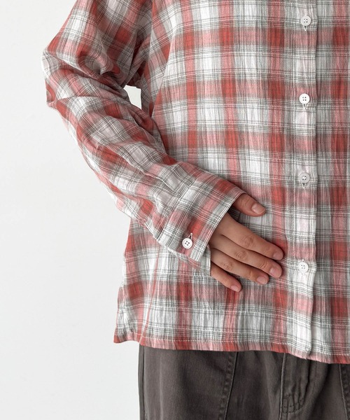 CANAL JEAN(キャナルジーン)の「El mar チェックオーバーシャツ(シャツ/ブラウス・レディース・オレンジ・ONE SIZE)」の3枚目の写真