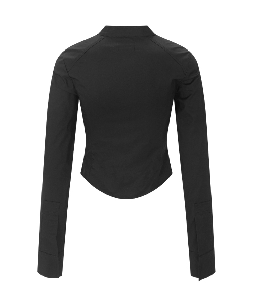 PLEASENOFOLLOW(プリーズノーフォロー)の「Delphine Shirring Zip up Shirt (Black)(シャツ/ブラウス・レディース・その他・SMALL/MEDIUM)」の3枚目の写真