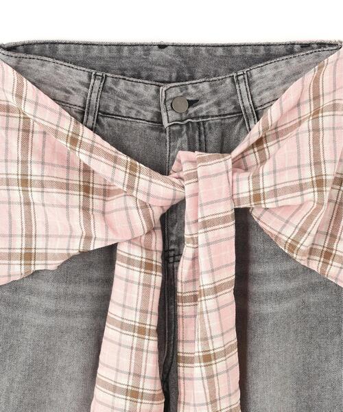 SIS(エスアイエス)の「SIS/エスアイエス/Check Denim(デニムパンツ・レディース・ブラック・L/M)」の6枚目の写真