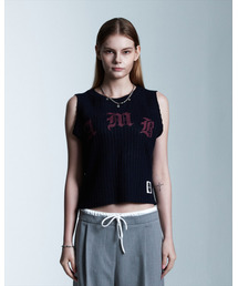 AAMBITION（アアンビション）の「AMBロゴスリーブレス（ネイビー）（Tシャツ/カットソー）」