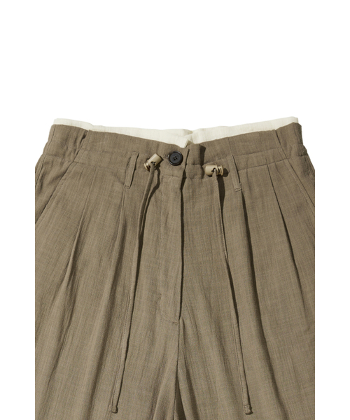 DEINET(ダイニット)の「DEINET OLD MONEY LINEN PANTS IN BROWN(スラックス・レディース・その他・FREE)」の4枚目の写真