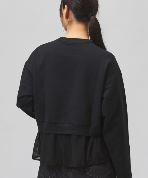 PUMA(プーマ)の「プーマ PUMA ESS ELEVATED MX レイヤード プルオーバー(Tシャツ/カットソー・レディース・パープル/ブラック・S/M/L/XL)」の4枚目の写真