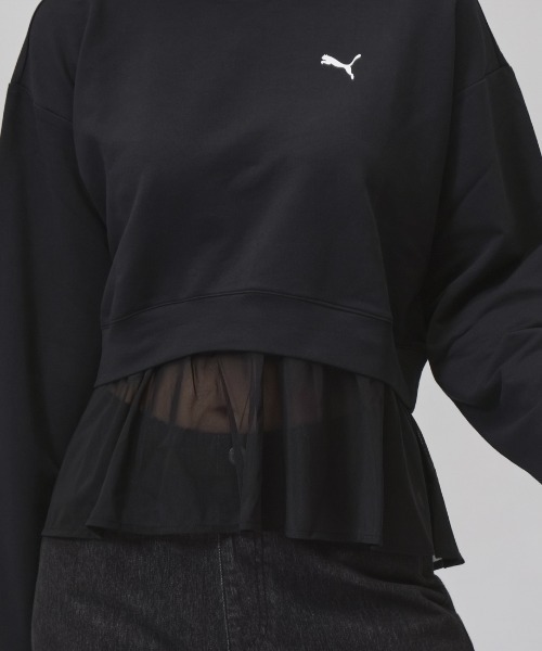 PUMA(プーマ)の「プーマ PUMA ESS ELEVATED MX レイヤード プルオーバー(Tシャツ/カットソー・レディース・パープル/ブラック・S/M/L/XL)」の7枚目の写真