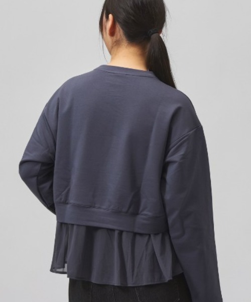 PUMA(プーマ)の「プーマ PUMA ESS ELEVATED MX レイヤード プルオーバー(Tシャツ/カットソー・レディース・パープル/ブラック・S/M/L/XL)」の3枚目の写真
