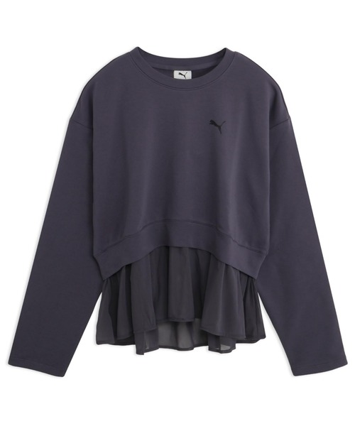 PUMA(プーマ)の「プーマ PUMA ESS ELEVATED MX レイヤード プルオーバー(Tシャツ/カットソー・レディース・パープル/ブラック・S/M/L/XL)」の9枚目の写真