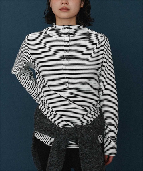miette(ミエット)の「起毛プチハイネックヘンリートップス(Tシャツ/カットソー・レディース・ホワイト/グレー/チャコール/ブラック・FREE)」の12枚目の写真