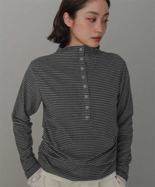 miette(ミエット)の「起毛プチハイネックヘンリートップス(Tシャツ/カットソー・レディース・ホワイト/グレー/チャコール/ブラック・FREE)」の6枚目の写真