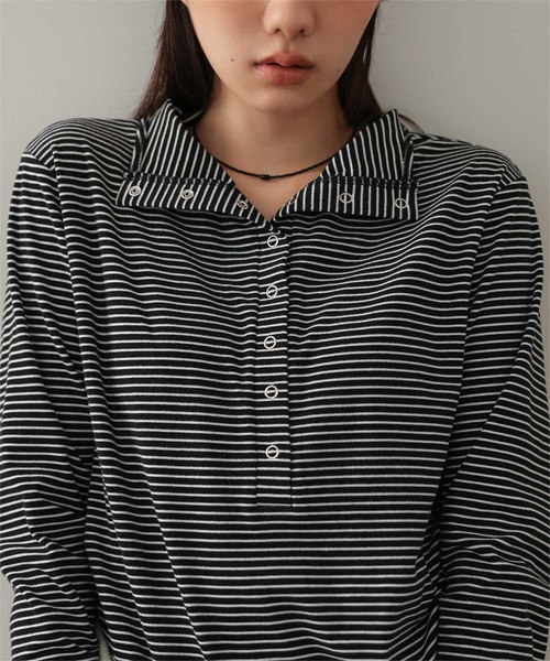miette(ミエット)の「起毛プチハイネックヘンリートップス(Tシャツ/カットソー・レディース・ホワイト/グレー/チャコール/ブラック・FREE)」の22枚目の写真