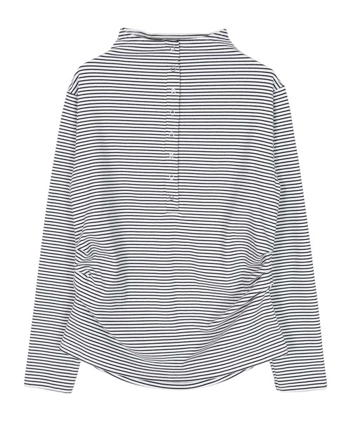 miette(ミエット)の「起毛プチハイネックヘンリートップス(Tシャツ/カットソー・レディース・ホワイト/グレー/チャコール/ブラック・FREE)」の7枚目の写真