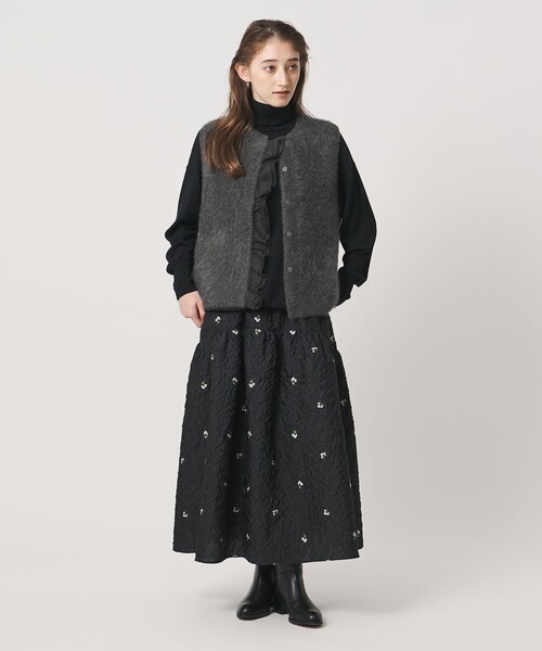 UNITED ARROWS(ユナイテッドアローズ)の「フォックスカシミヤ オーガンジー フリル ベスト(ベスト・レディース・ネイビー/ライトブルー/ダークグレー・FREE)」の10枚目の写真