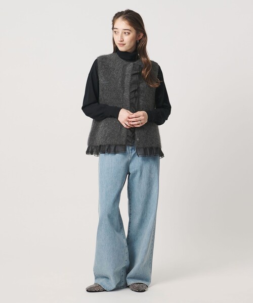 UNITED ARROWS(ユナイテッドアローズ)の「フォックスカシミヤ オーガンジー フリル ベスト(ベスト・レディース・ネイビー/ライトブルー/ダークグレー・FREE)」の12枚目の写真